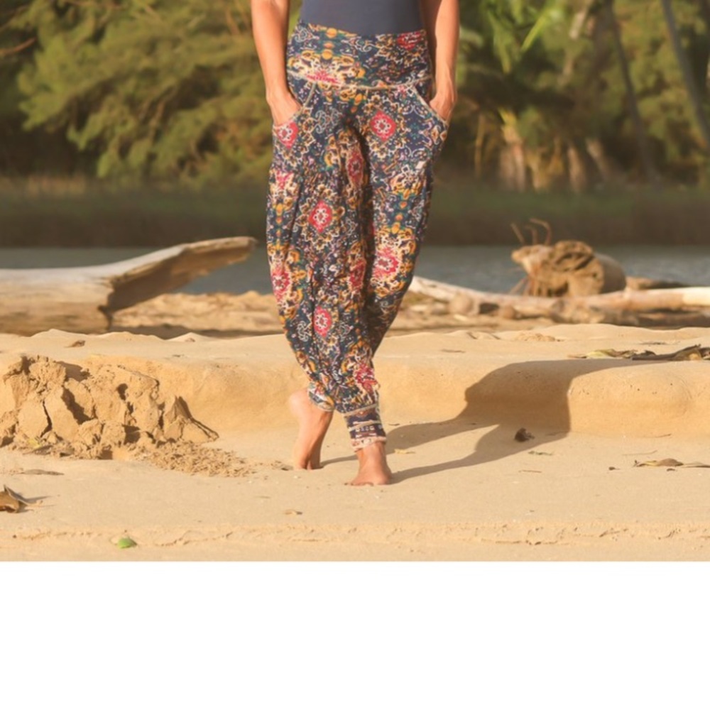 Autumn Teneyl Patterned Harem Beach Pants